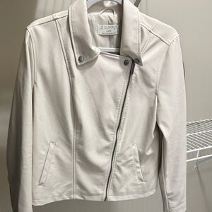 Z Supply Women's Off-White Leather Jacket
